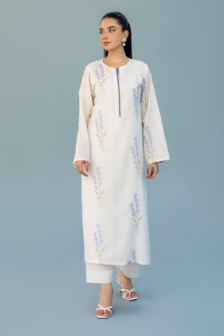 White Dobi Lawn Embroidery 3PC Suit