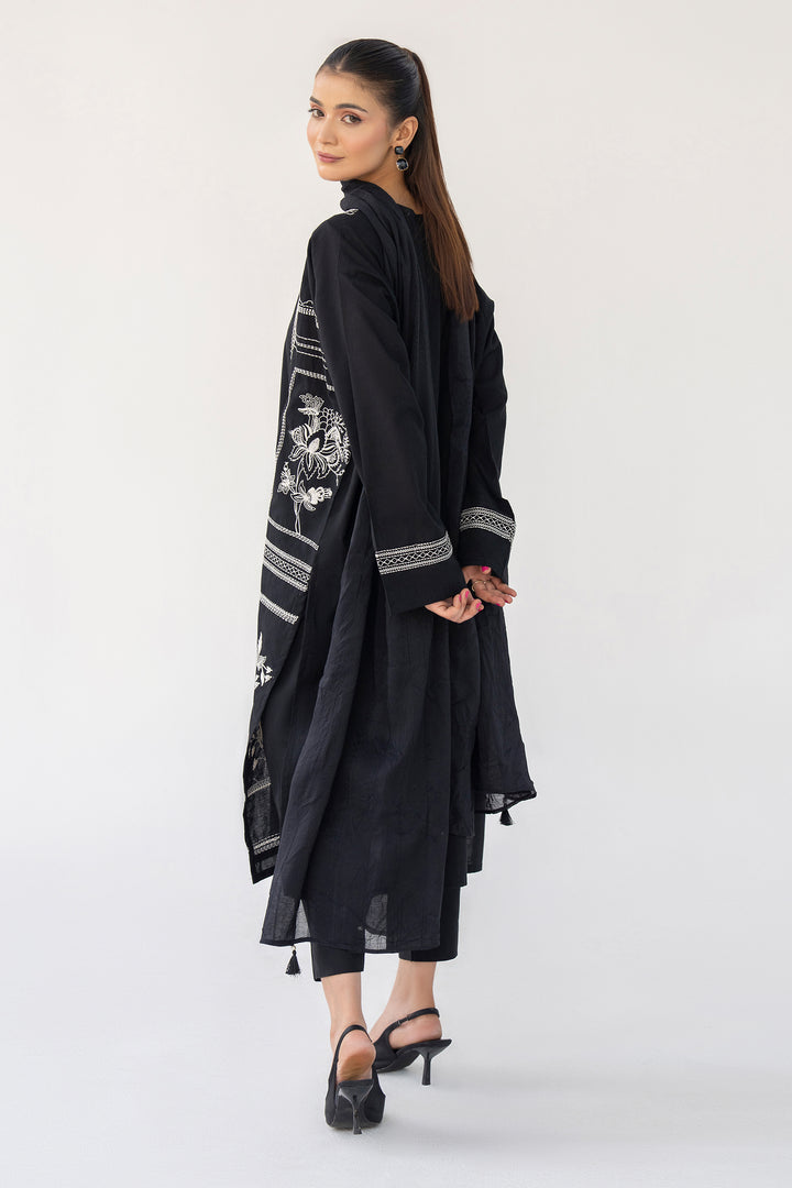 Black Dobi Lawn Embroidery 3PC Suit