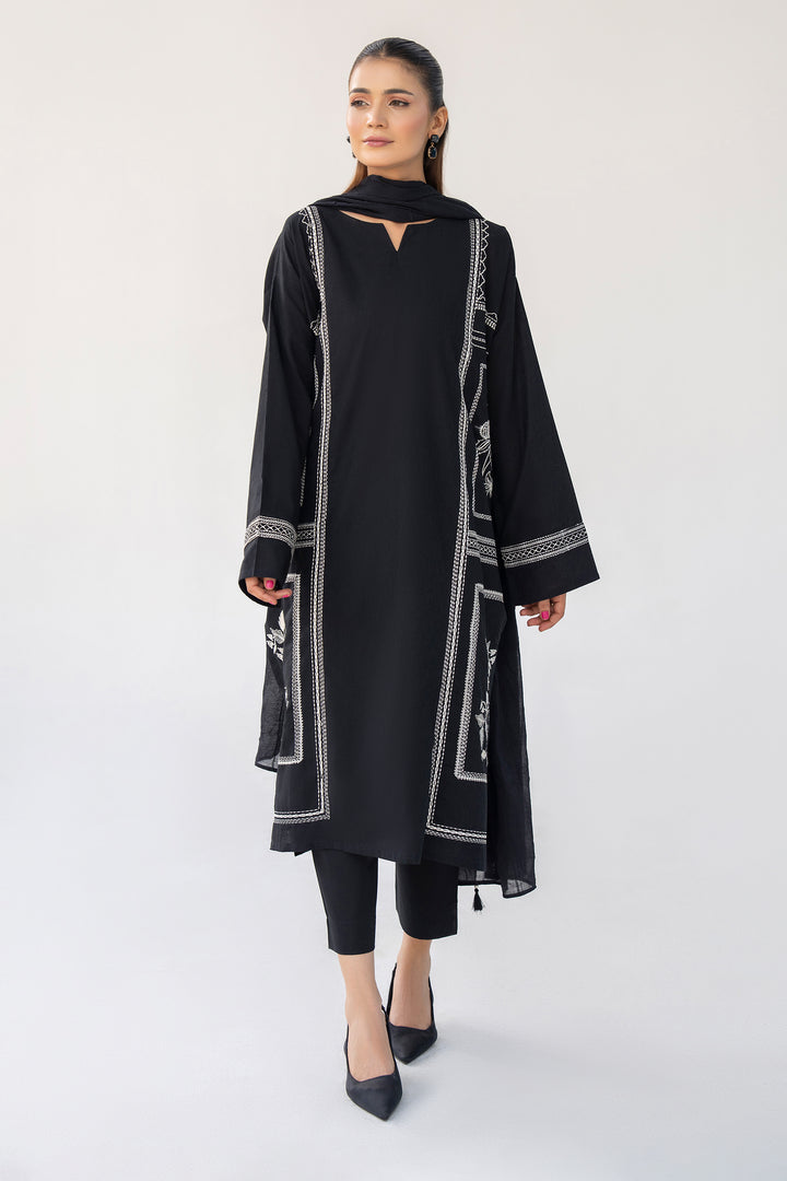 Black Dobi Lawn Embroidery 3PC Suit