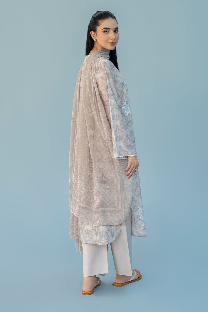 Grey Chikankari Suit 3PC Suit