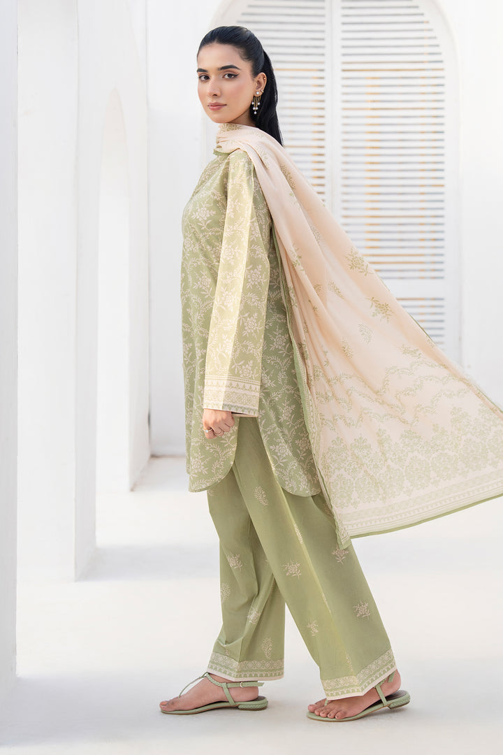 Light Green Digital Print Lawn 3PC Suit