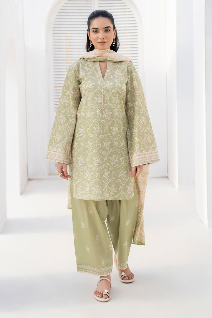 Light Green Digital Print Lawn 3PC Suit