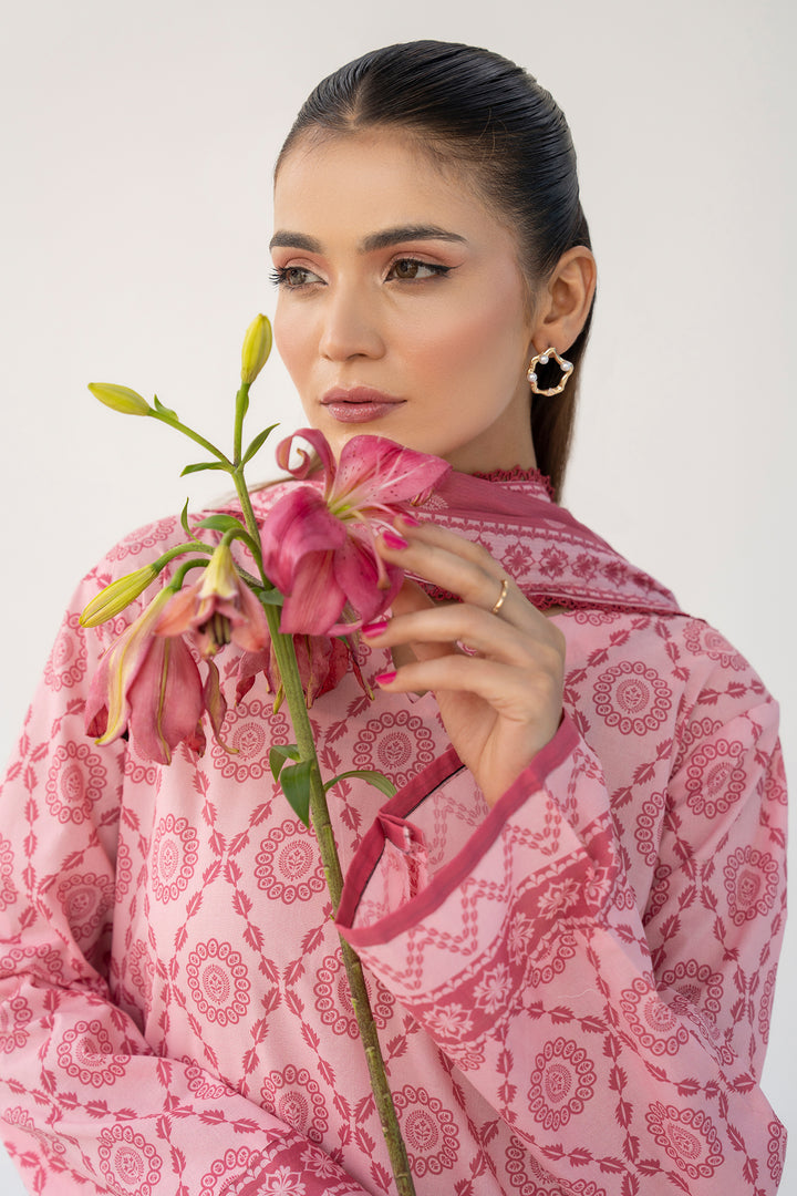 Pink Digital Print Lawn 3PC Suit