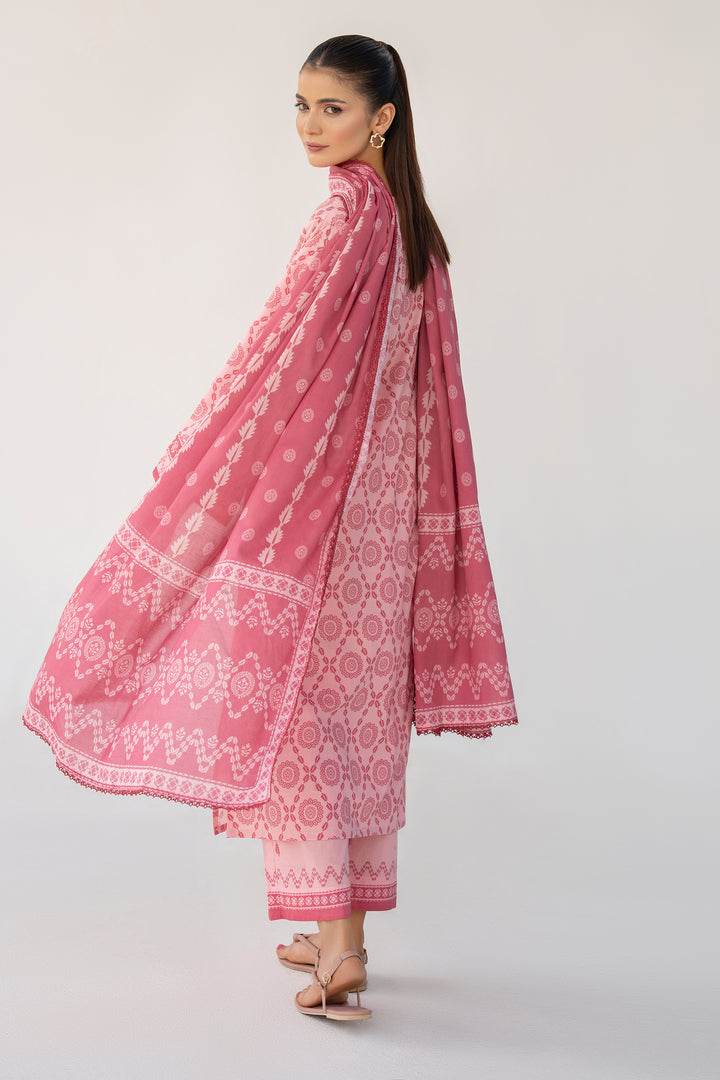 Pink Digital Print Lawn 3PC Suit