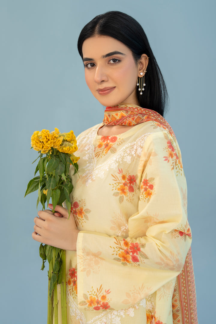 Yellow Chikankari Suit 3PC Suit