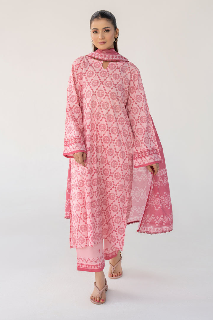 Pink Digital Print Lawn 3PC Suit