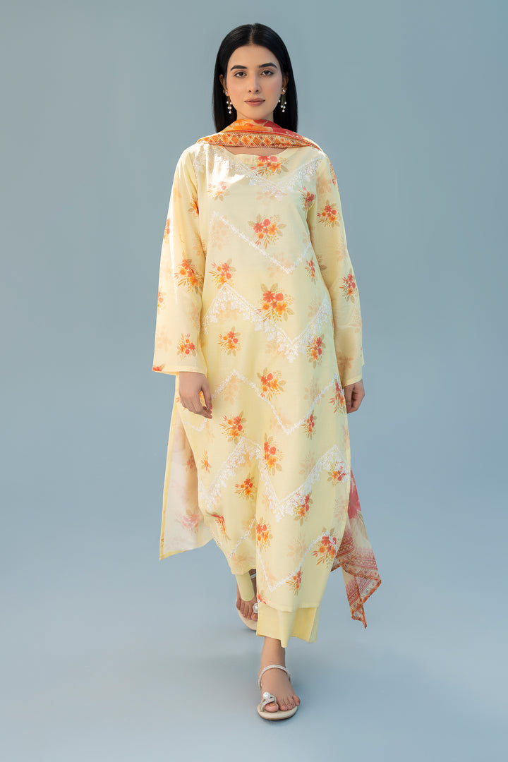 Yellow Chikankari Suit 3PC Suit