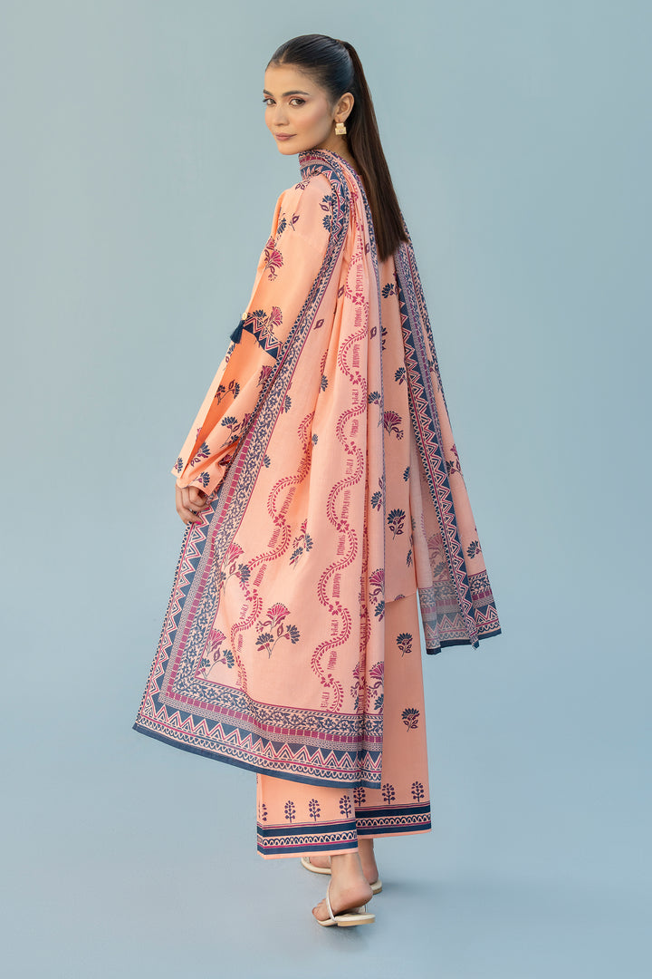 Peach Digital Print Lawn 3PC Suit