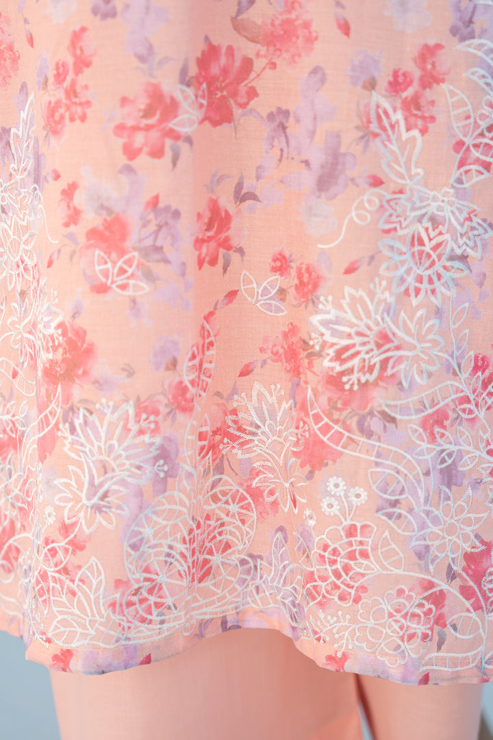 Peach Chikankari Suit 3PC Suit
