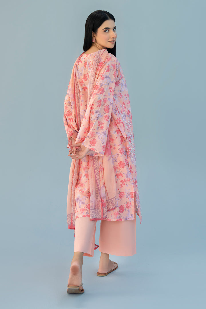 Peach Chikankari Suit 3PC Suit