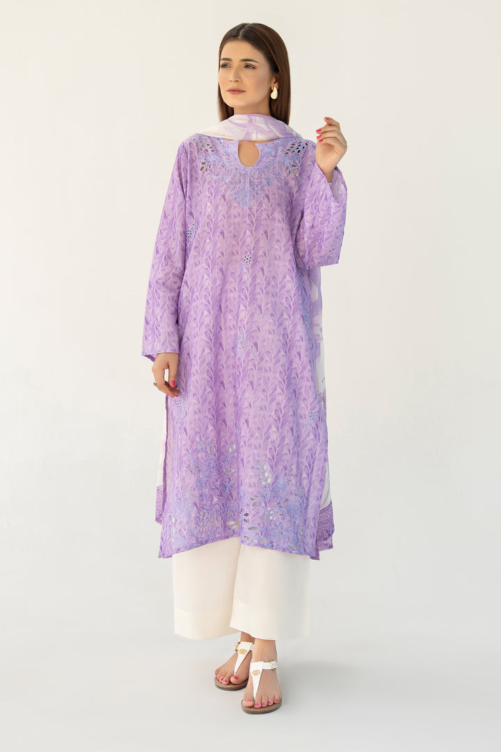 Purple Chikankari Suit 3PC Suit