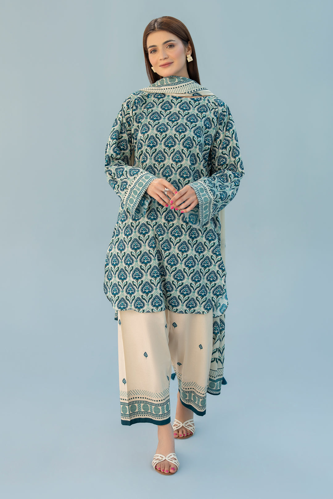Fawn Digital Print Lawn 3PC Suit