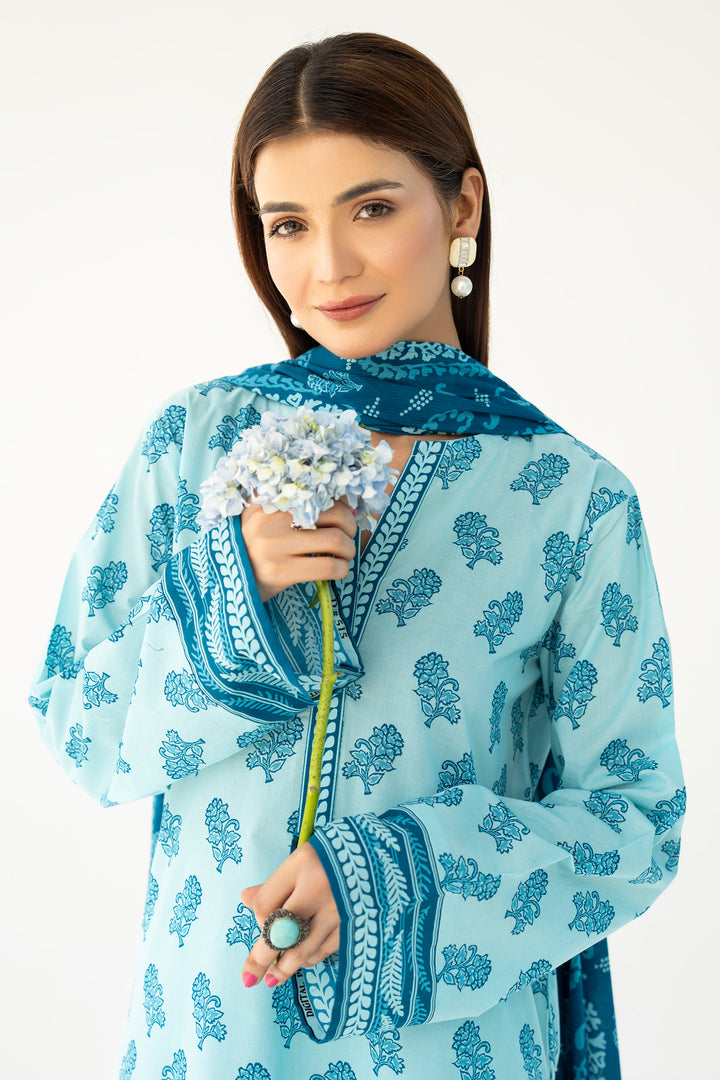 Aqua Digital Print Lawn 3PC Suit