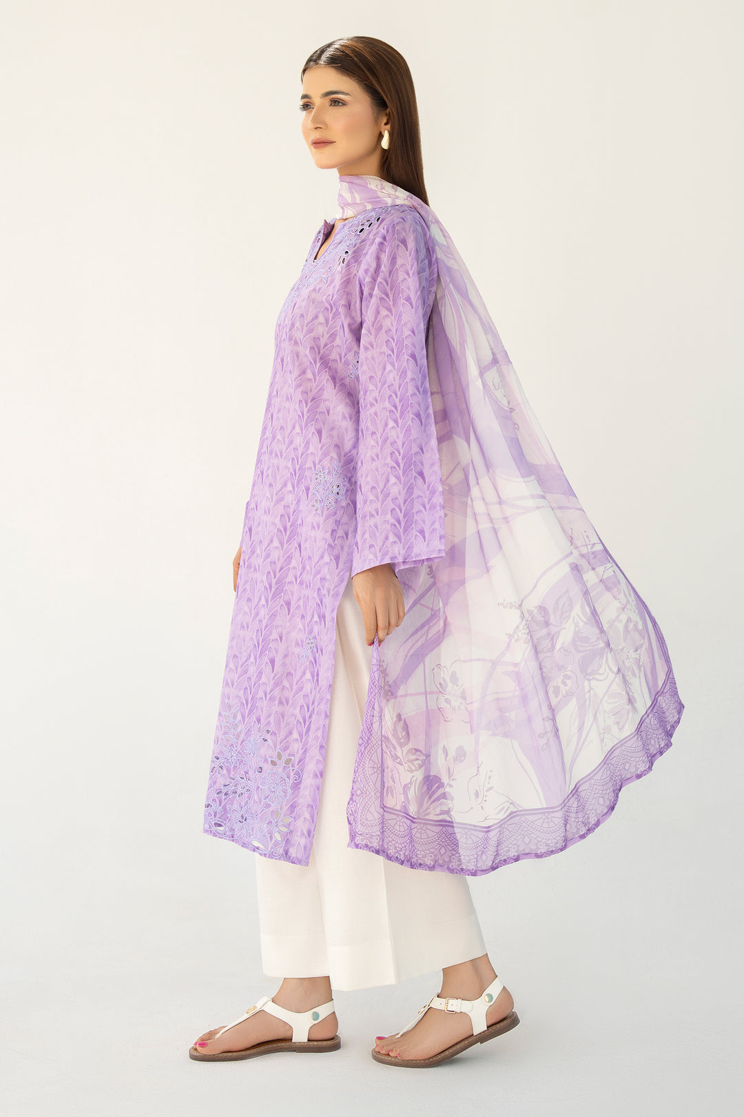 Purple Chikankari Suit 3PC Suit