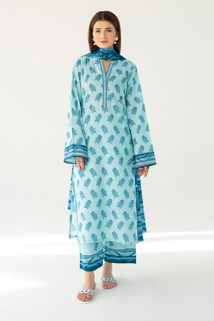 Aqua Digital Print Lawn 3PC Suit