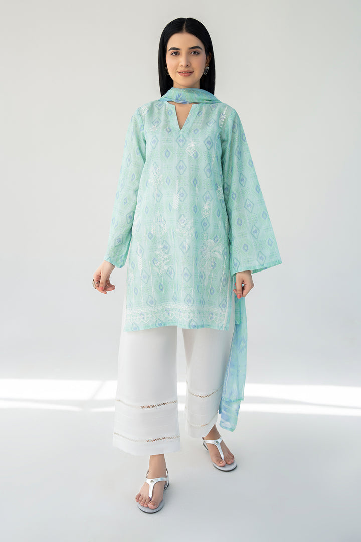 Aqua Chikankari Suit 3PC Suit
