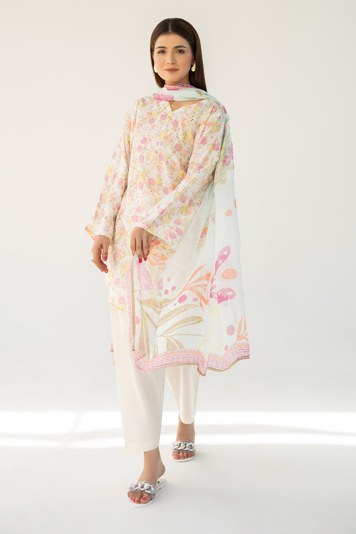 Skin Lawn Chikankari Suit 3PC Suit