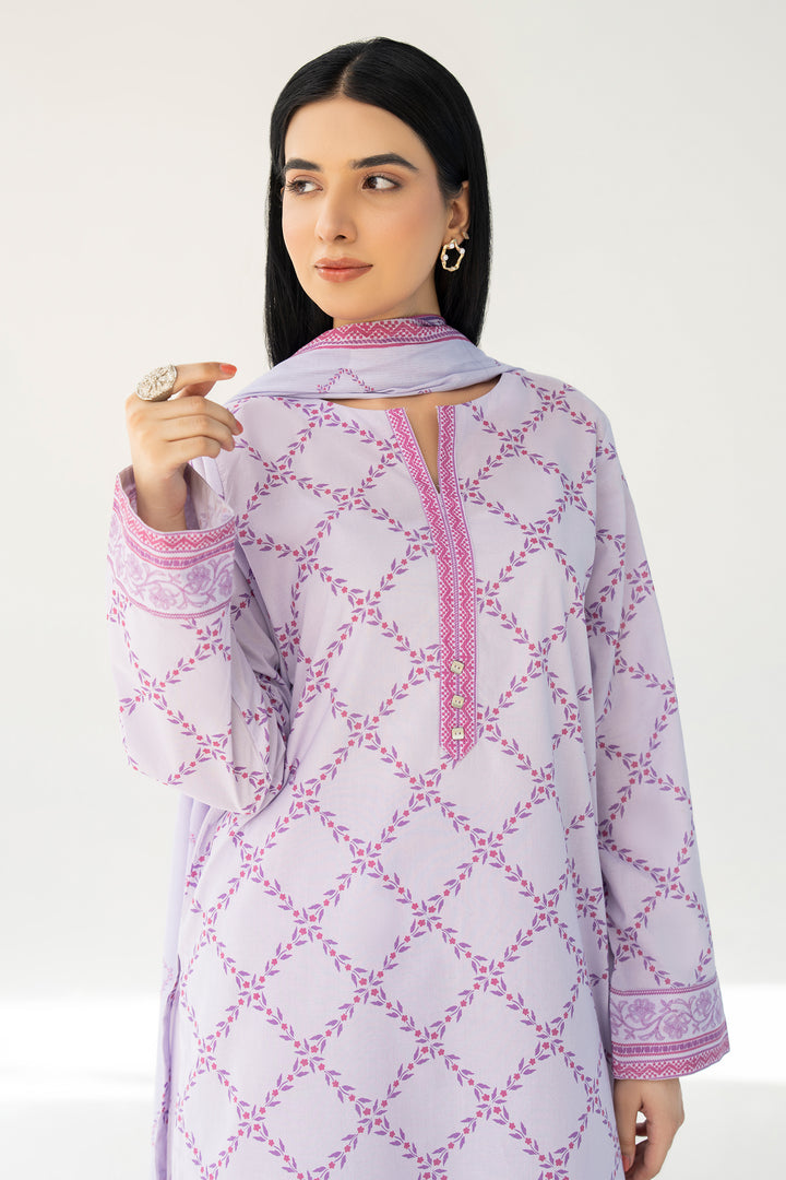 Light Purple Digital Print Lawn 3PC Suit