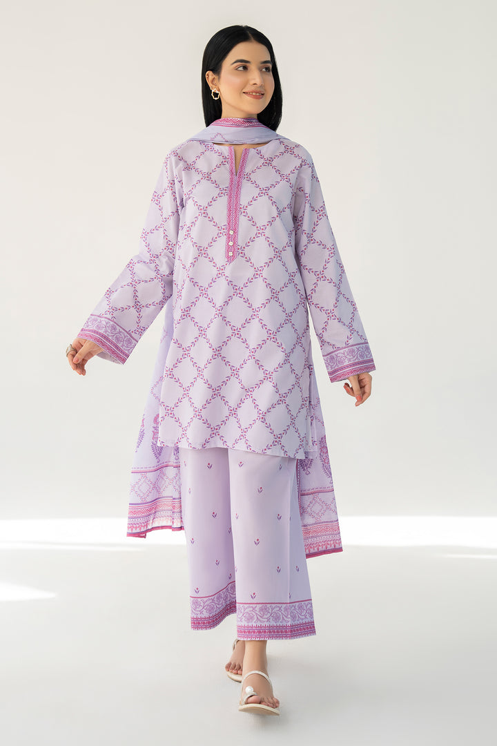 Light Purple Digital Print Lawn 3PC Suit