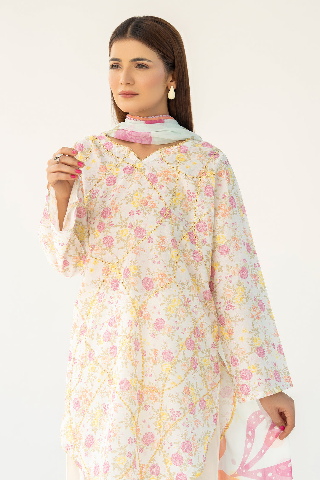 Skin Lawn Chikankari Suit 3PC Suit