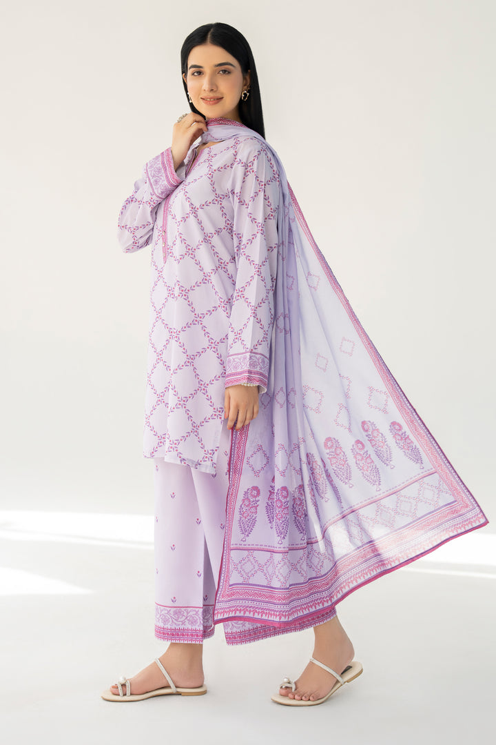 Light Purple Digital Print Lawn 3PC Suit