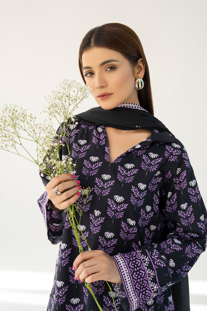 Black Digital Print Lawn 3PC Suit