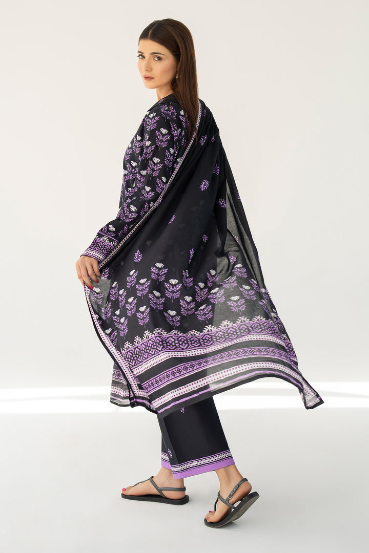 Black Digital Print Lawn 3PC Suit
