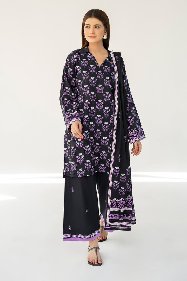 Black Digital Print Lawn 3PC Suit