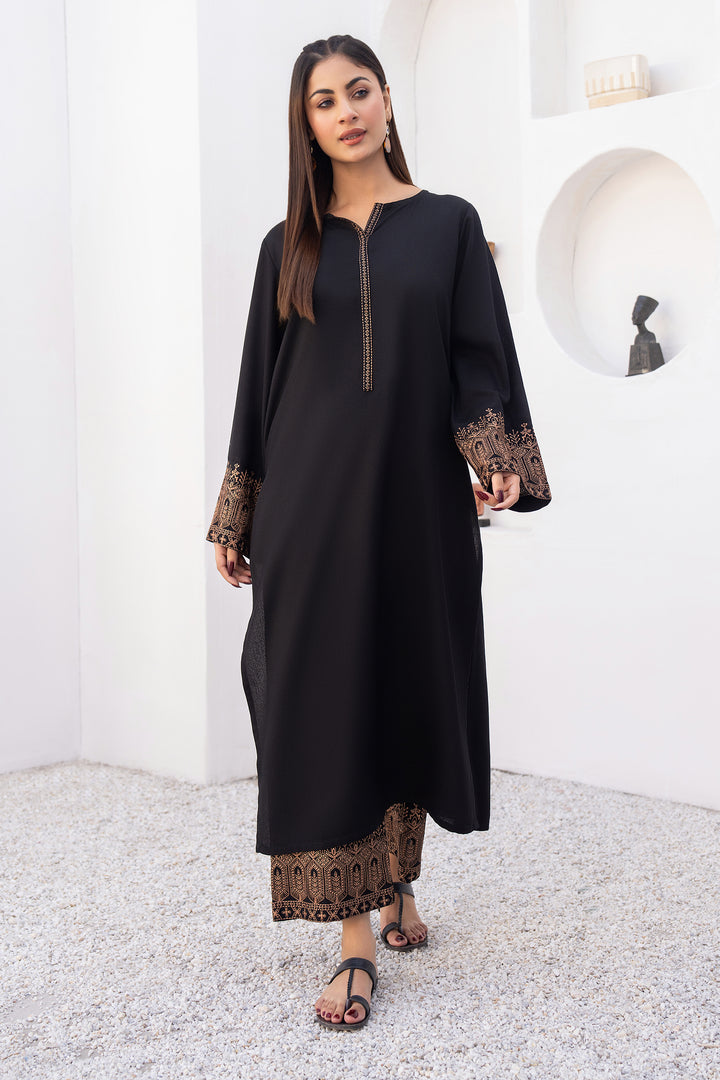 Black Embroidery Karandi 2 Pc Suit